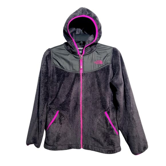 The North Face Girls' Black Gray OSO Fleece Hoodie Jacket Size L (14/16) - Picture 1 of 5